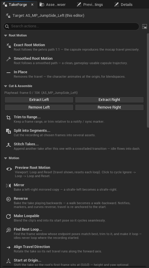 The panel's detailed list layout - every tool explains itself